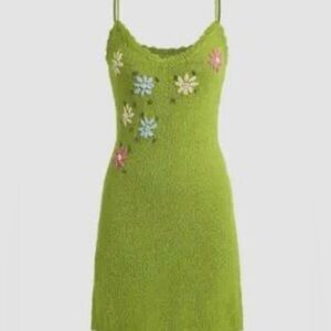 Cider Green Floral Mini Dress